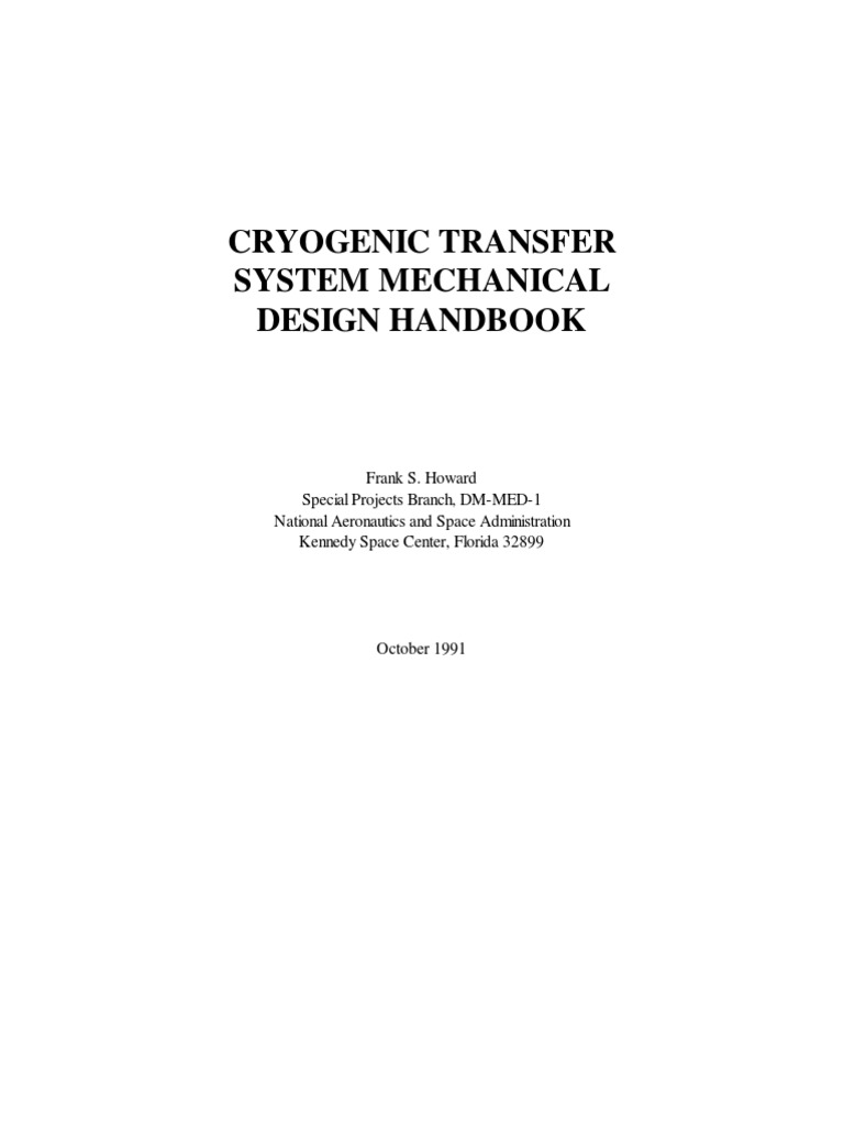 CRYOGENIC TRANSFER System Mechanical Design Handbook Cryo Transfer System PDF PDF