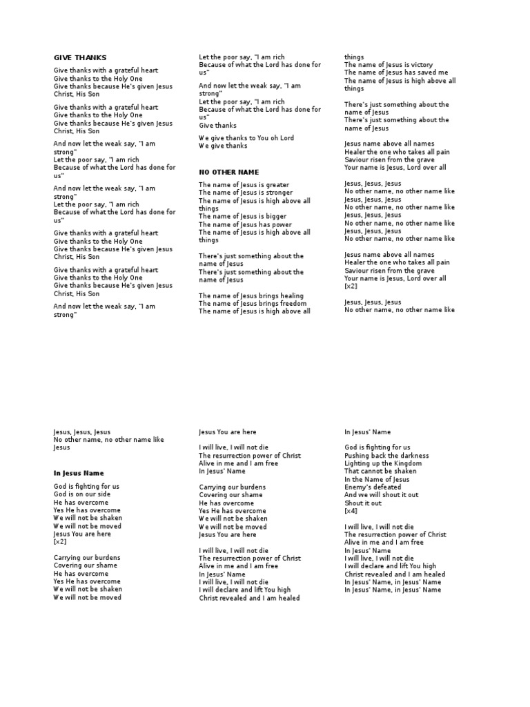 Give Thanks In Jesus Name Nothing Is Impossible No Other Name Faith Healing Jesus