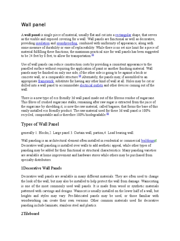 Types of Wall Paneling Explained | PDF | Masonry | Manmade Materials