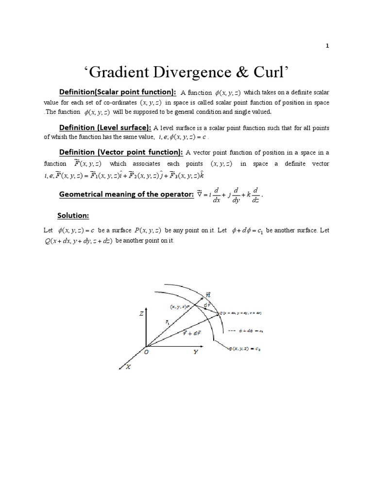 Gradient,Divergence Flux Divergence