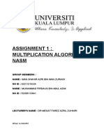 Assignment 1: Multiplication Algorithm in Nasm