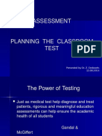 Planning The Classroom Test