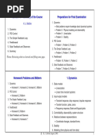 Lecture 18 - Summary of The Course Preparations For Final Examination