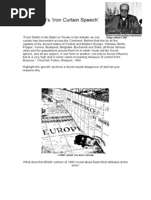Iron Curtain Churchill S Speech With Tasks