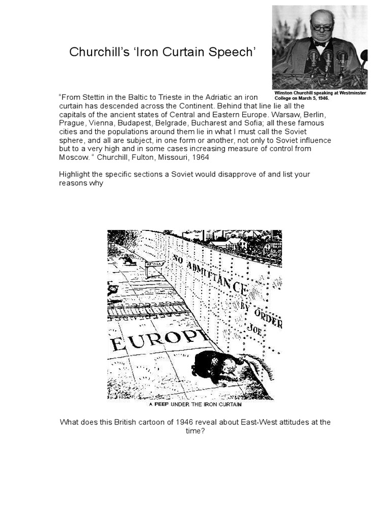 Iron Curtain Churchills Speech Iron Curtain Churchills Speech