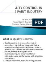 Quality Control in The Paint Industry