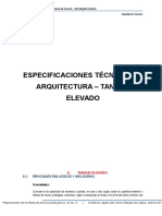 Especificaciones Tecnicas de Arquitectura - Tanque Elevado