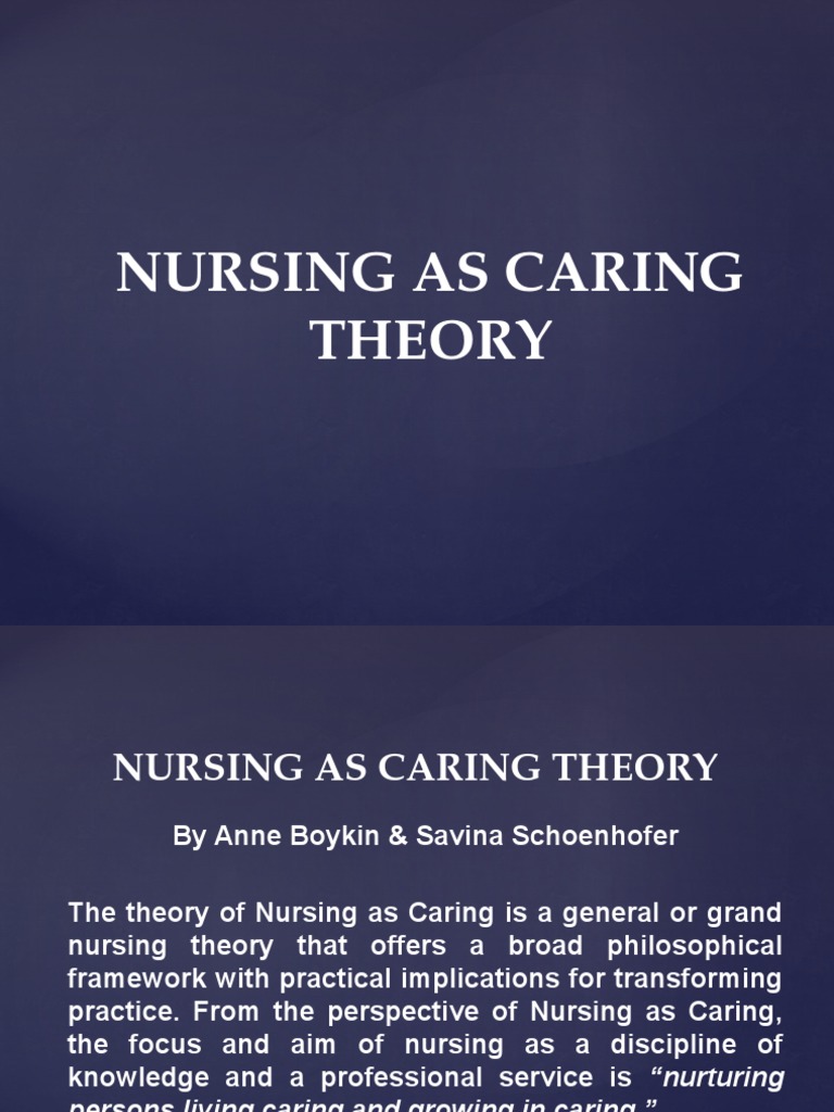 Nursing as Caring Theory Nursing Mentorship