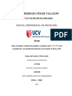 correlacion entre tipos de familia y satisfaccion familiar