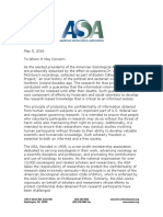 -Belfast Project Protection of Research Letter From American Sociological Association Presidents