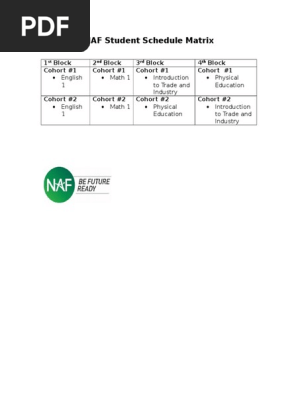 NAF Student Schedule Matrix