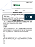 Lista Exercícios 2° Ano Recuperação