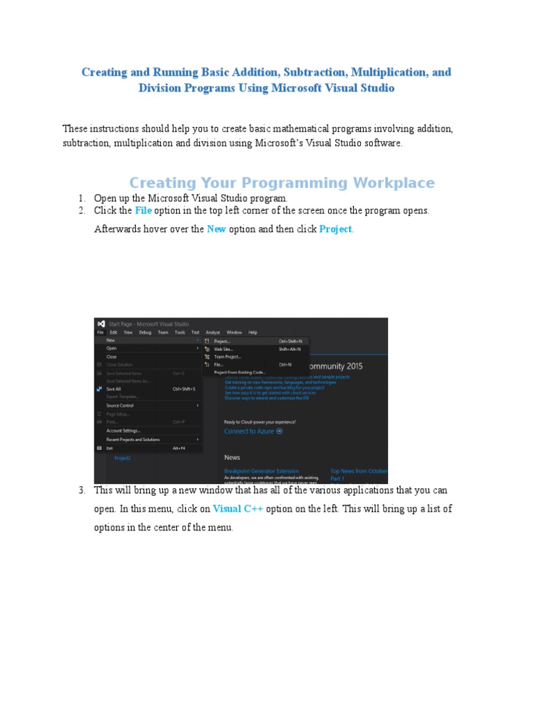 Basic Math Programs in Visual Studio | PDF | Computer File | Integer ...