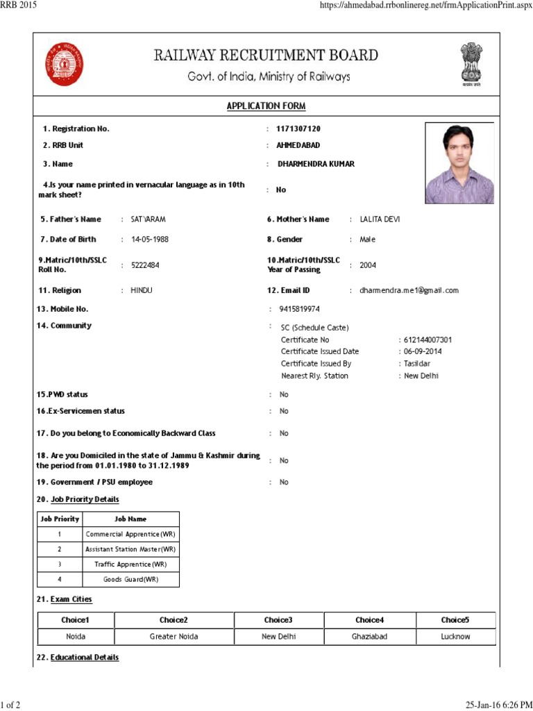 Application Form: 1 Commercial Apprentice (WR) 2 Assistant Station ...