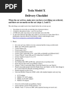 Tesla Model X Checklist