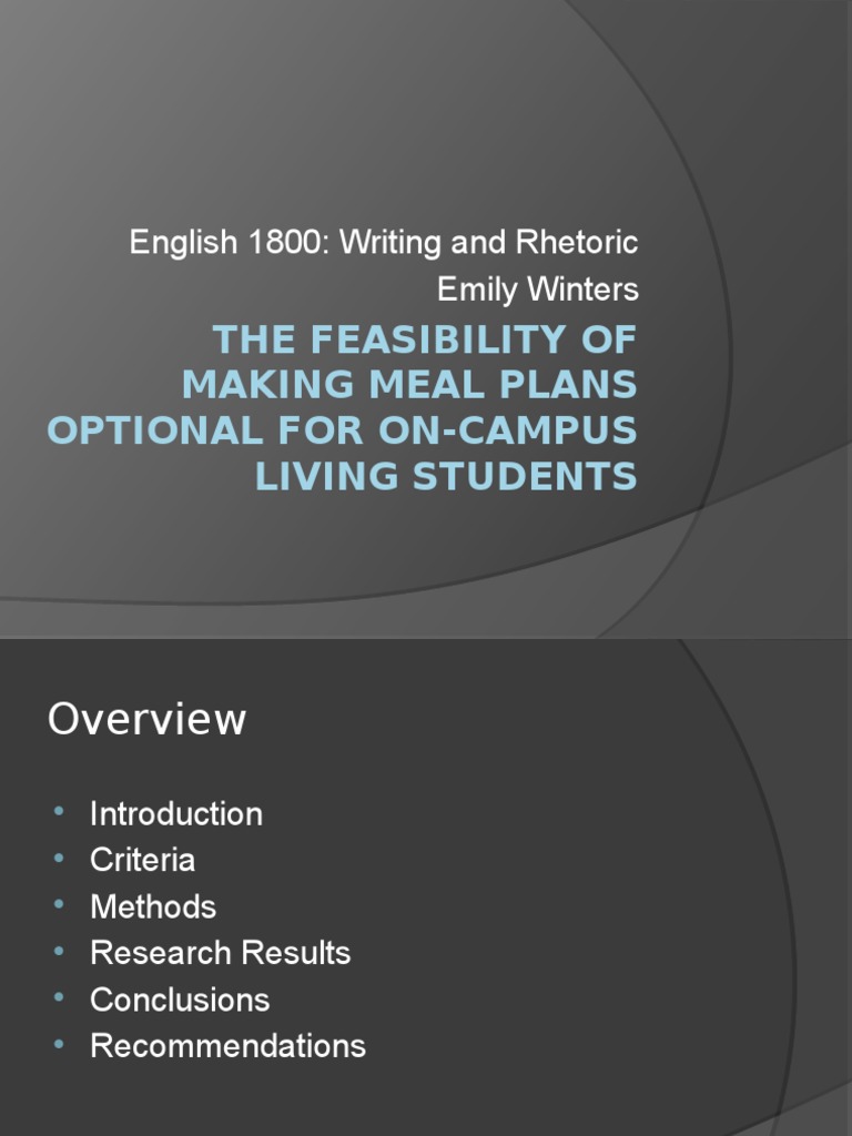The Feasibility of Making Meal Plans Optional-Powerpoint | PDF ...