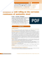 Influence of Cold Rolling On The Corrosion Resistance of Austenitic Steel