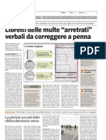 Libretti Delle Multe "Arretrati" Verbali Da Correggere A Penna