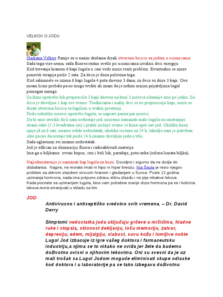 Jod Lugolov Rastvor | PDF