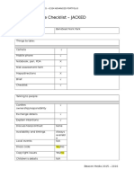 Recce Checklist Sheet