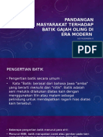 Pandangan Masyarakat Terhadap Batik Gajah Oling Di Era