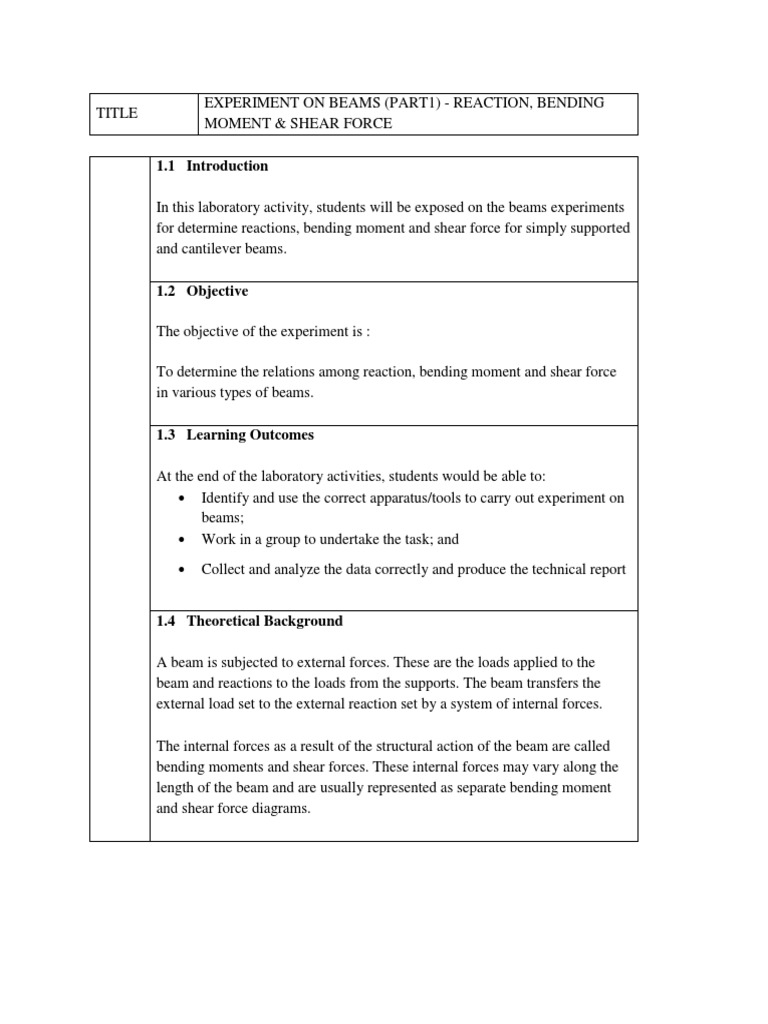 Reaction On Beam Pdf Beam Structure Bending