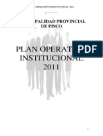 Plan Operativo de La Municipalidad de Pisco 2011