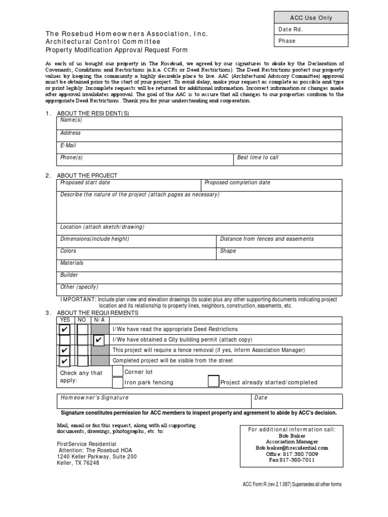 Rosebud Acc Form | PDF