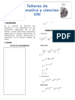 Talleres de Matematica y Ciencias UNI: Leyes de Exponentes Solución