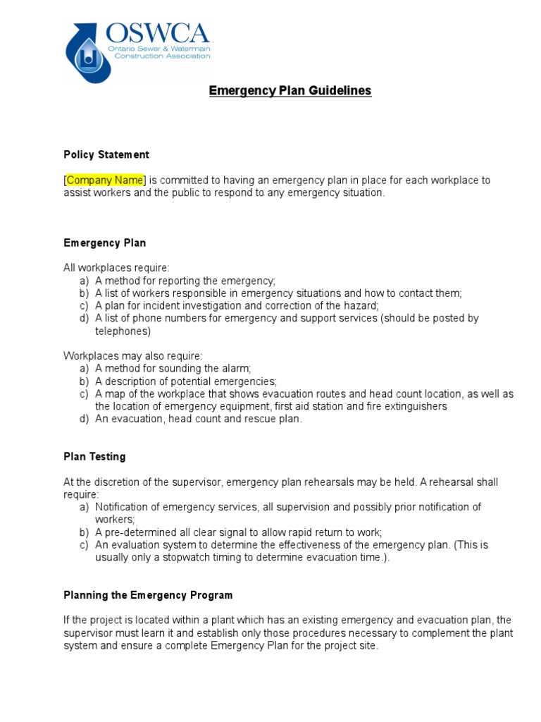 Workplace Emergency Evacuation Guidelines | PDF | Emergency | Emergency ...