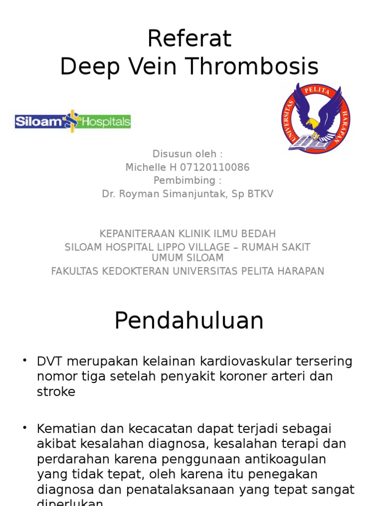 Penanganan Deep Vein Thrombosis | PDF