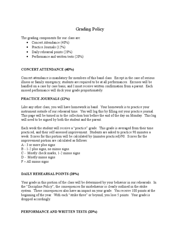 Grading Policy | PDF
