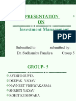 Presentation ON: Investment Management