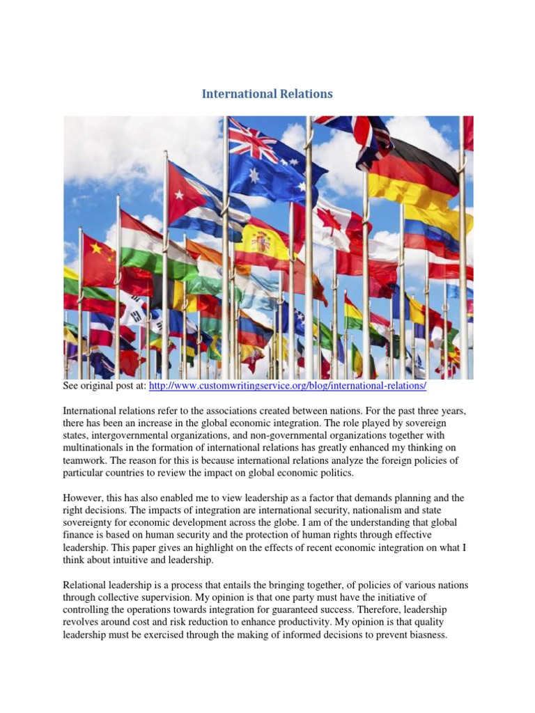 WHAT IS INTERNATIONAL ECONOMIC RELATIONS PDF intelligence overview