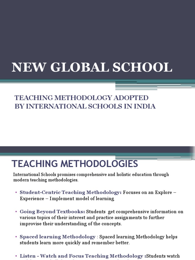 Teaching Methodology Adopted by International Schools in India | PDF