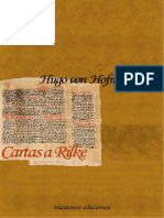 Von Hofmannsthal Hugo - Cartas a Rilke