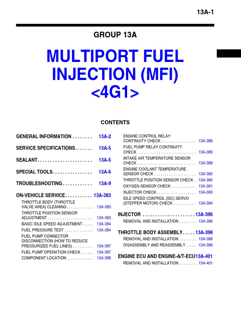 MFI System Guide for Technicians | PDF | Throttle | Fuel Injection