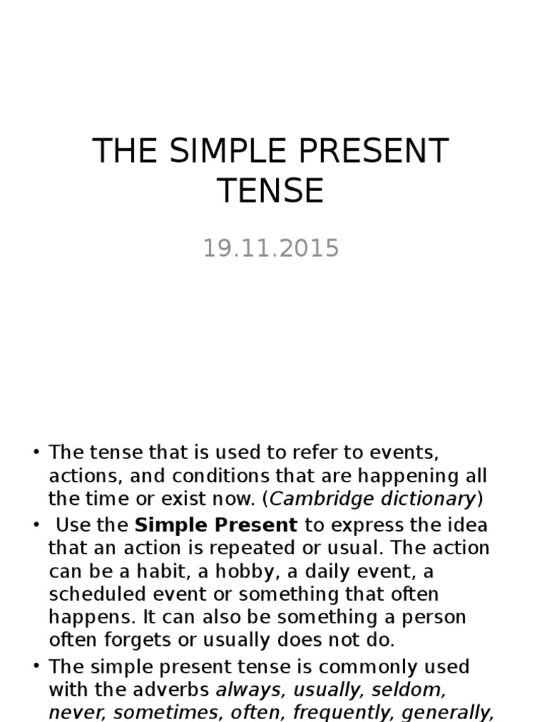 Simple Present Tense Guide | PDF