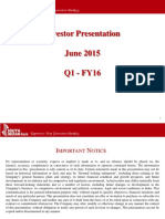 3-Final SIB Investor Presentation - Q1-FY16 (June 2015