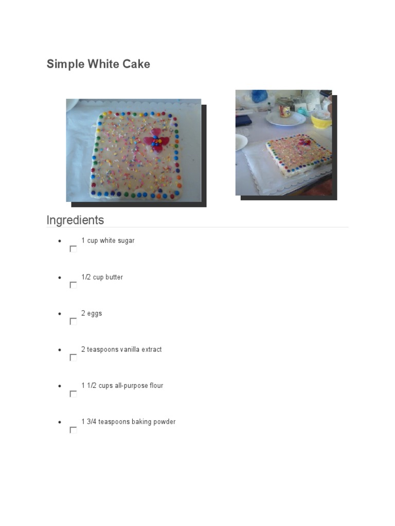 Simple White Cake | PDF