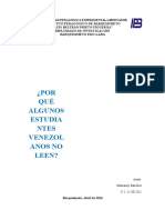 Ensayo Sobre Porque Los Estudiantes Venezolanos No Leen