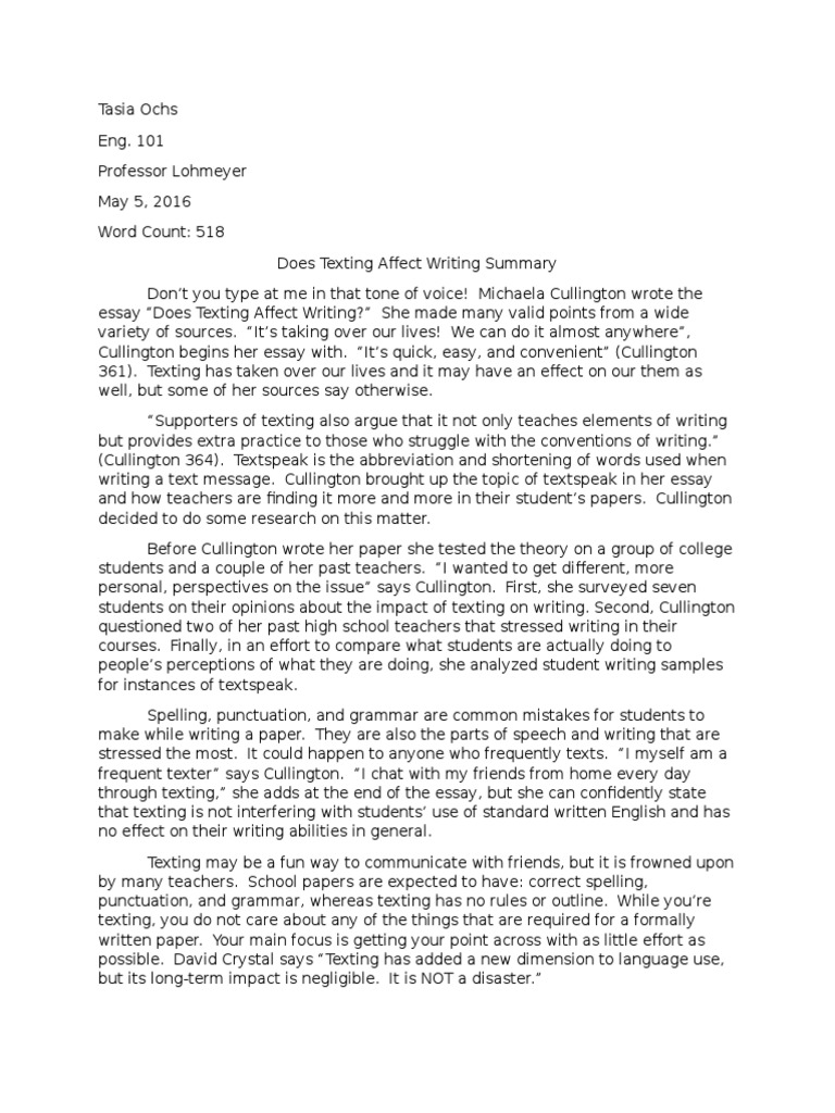 Paper 1 | PDF | Text Messaging | Essays