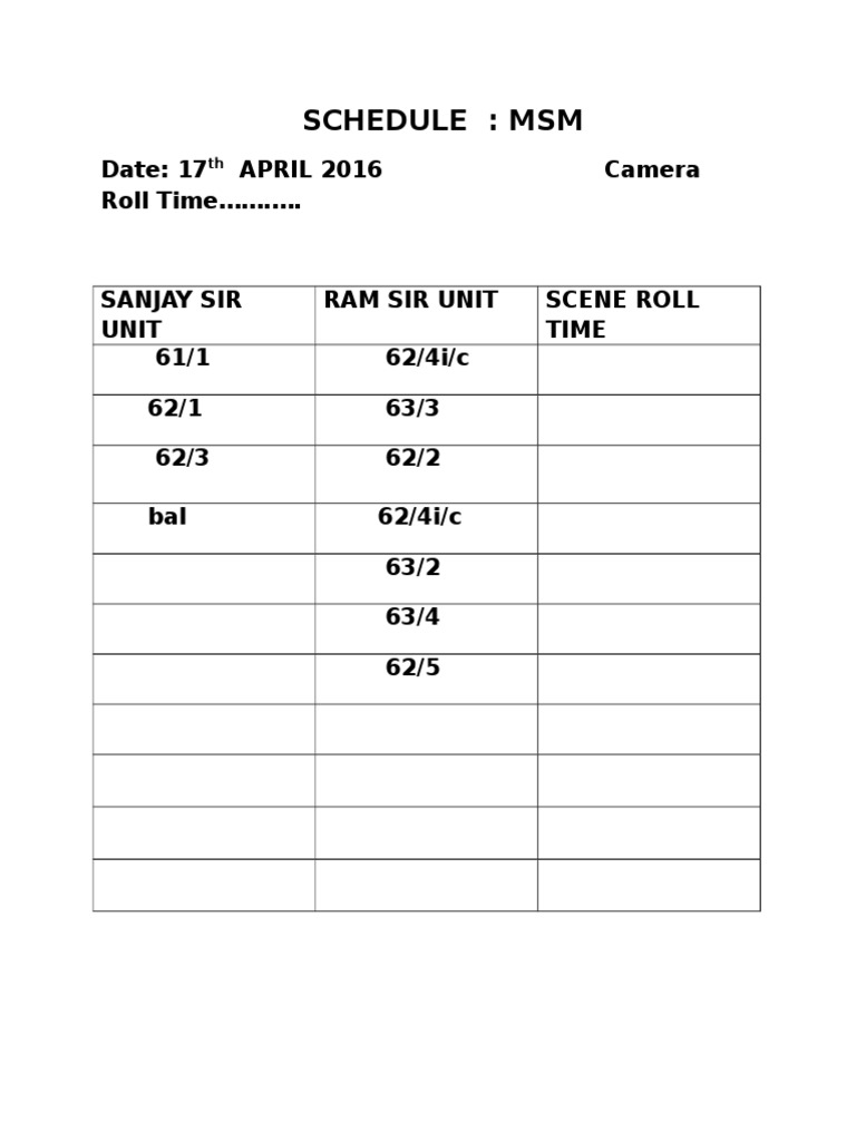 MSM Schedule for April 17, 2016 | PDF | Sports & Recreation