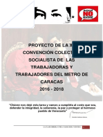 Proyecto de La XII Convención Colectiva Socialista de Las Trabajadoras y Trabajadores Del Metro de Caracas 2016-2018