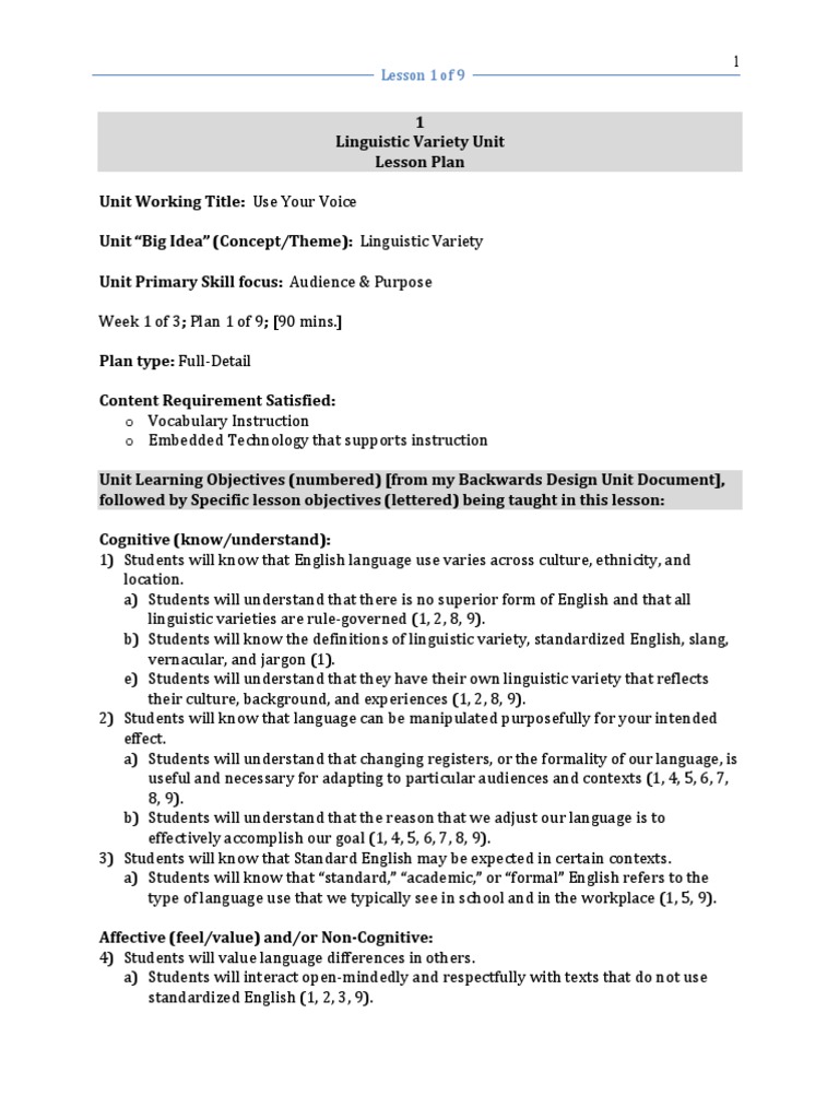 Lin Lessonplans Final | PDF | English Language | Reading Comprehension