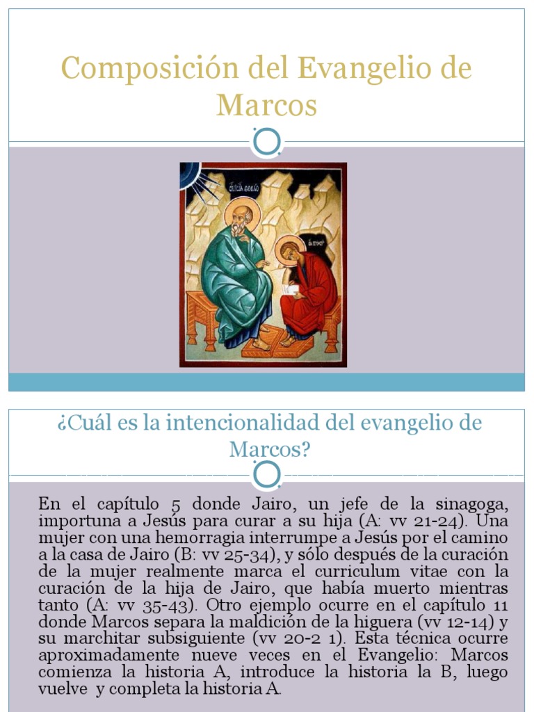 Análisis del Evangelio de Marcos | PDF | Evangelios | Jesús