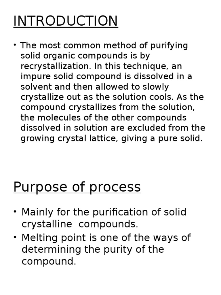 Principles of Recrystallization | PDF | Solubility | Applied And ...