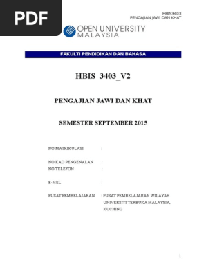 Pengajian Jawi Dan Khat Oum Assigment Pdf