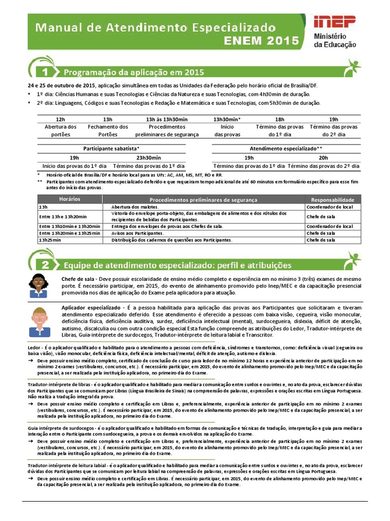 Manual Do Chefe De Sala E Do Aplicador Enem 2021