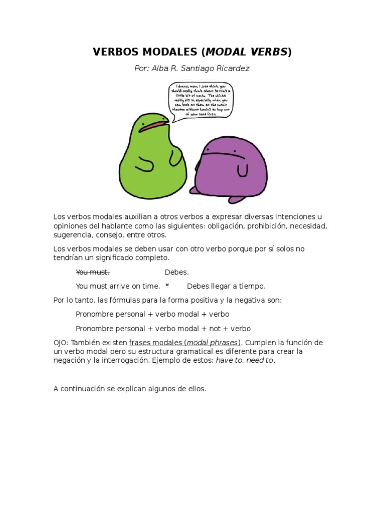 Verbos Modales: Estructura y Uso | PDF | Verbo | Idiomas